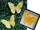 Motyl dekoracyjny na druciku 12 cm ŻÓŁTY - kpl 2 szt no: 069151