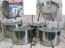 Garnki STOCK-POT 24-30 cm zestaw 4 szt + sitka do gotowania na parze