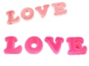 Napis styropianowy flokowany LOVE 6x5x2 cm